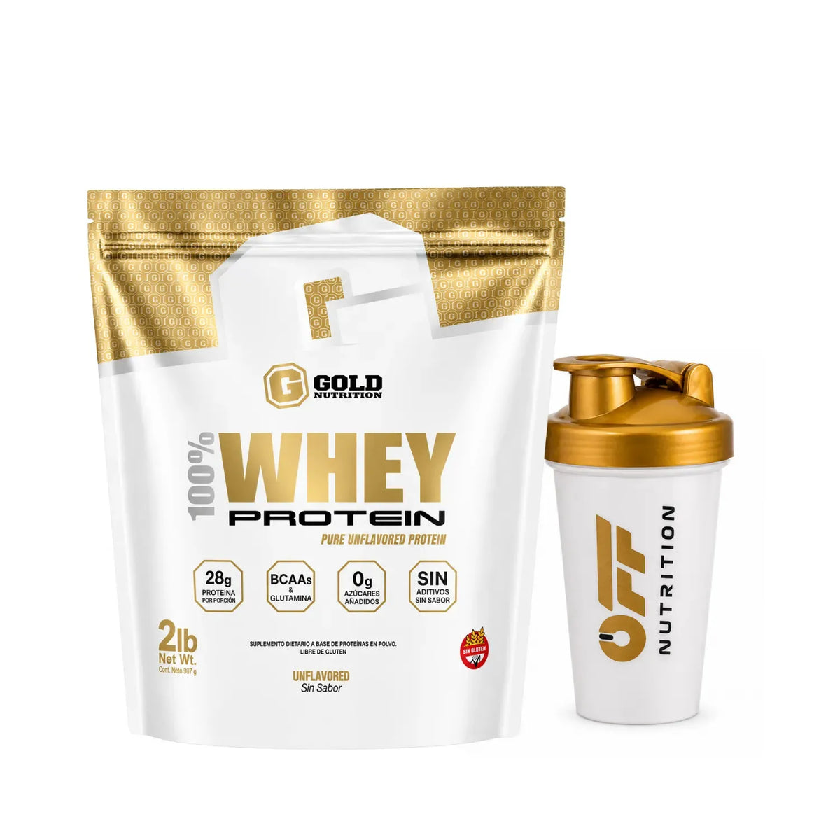 100% Whey Protein X 2lbs Gold Nutrition Con Shaker De Regalo