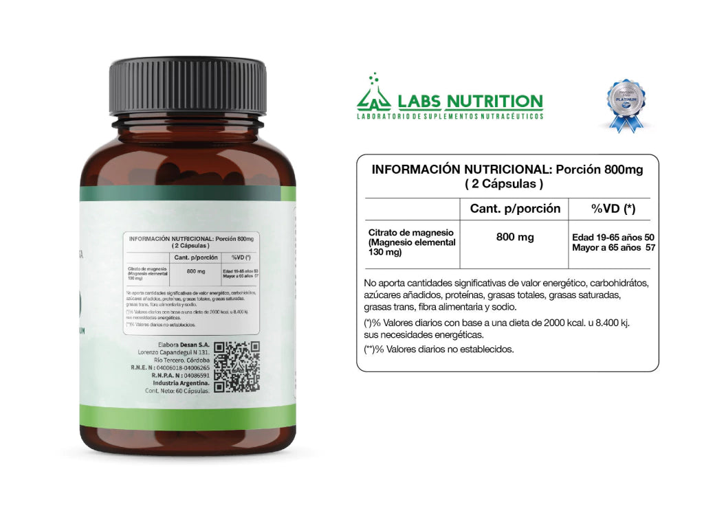 Citrato de Magnesio 400 mg