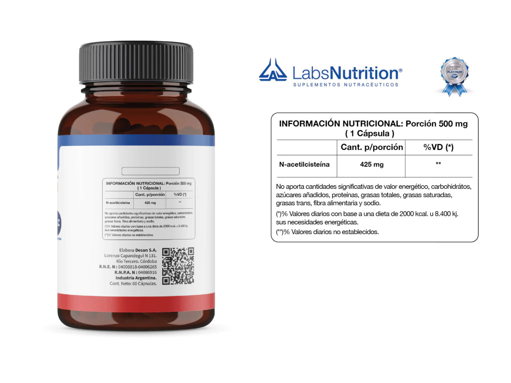 NAC 500 mg (N-Acetilcisteína) - Optimizador respiratorio