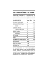Collagen Limón 210gr tabla nutricional