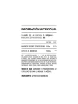 Magnesio 500 Mg X 60 Caps. tabla nutricional
