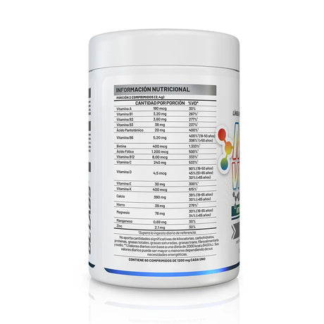 Multivitamin Gentech tabla nutricional