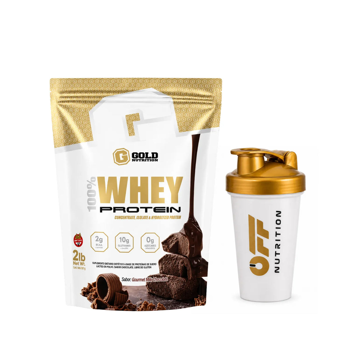 100% Whey Protein X 2lbs Gold Nutrition Con Shaker De Regalo