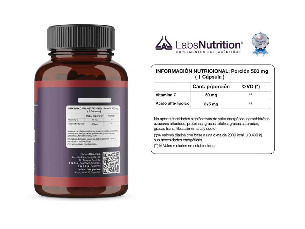 Acido Alfa Lipoico 500mg - Antioxidante