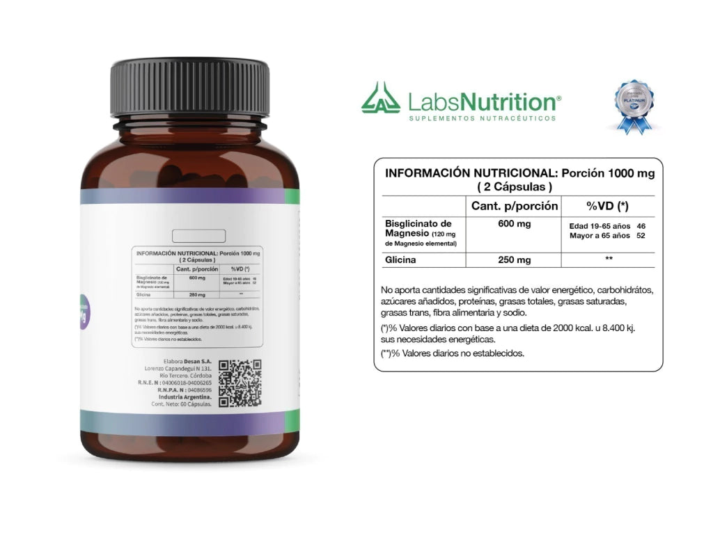 Bisglicinato de Magnesio 500 mg