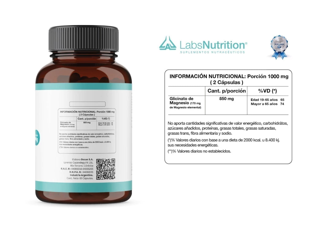 Glicinato de Magnesio 500 mg
